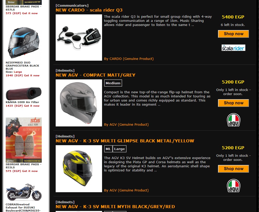 egybikers.com Launched Their New Online Store.