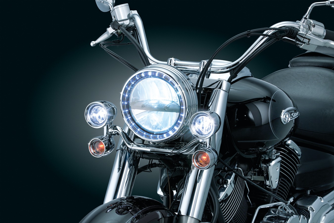 Kuryakyn -  Lighting - 7750 LED Halo Headlight Trim Ring For Harley Davidson