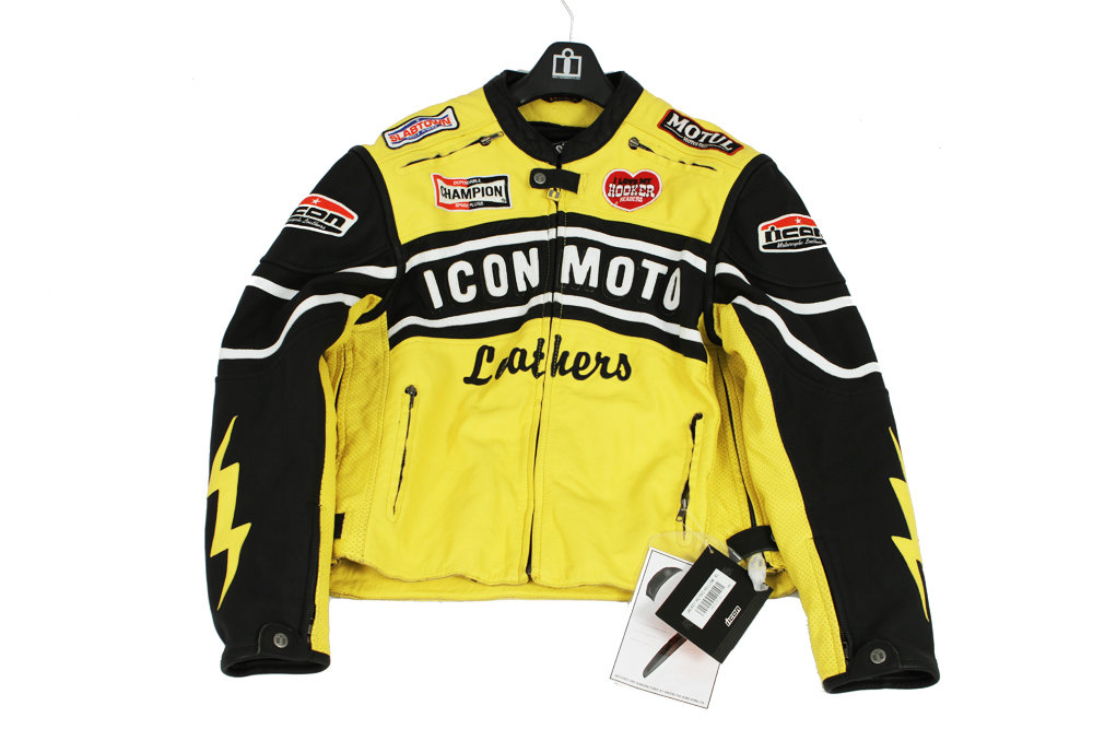  Icon  - Jacket - Leather Jacket for Superbikes Riding 
