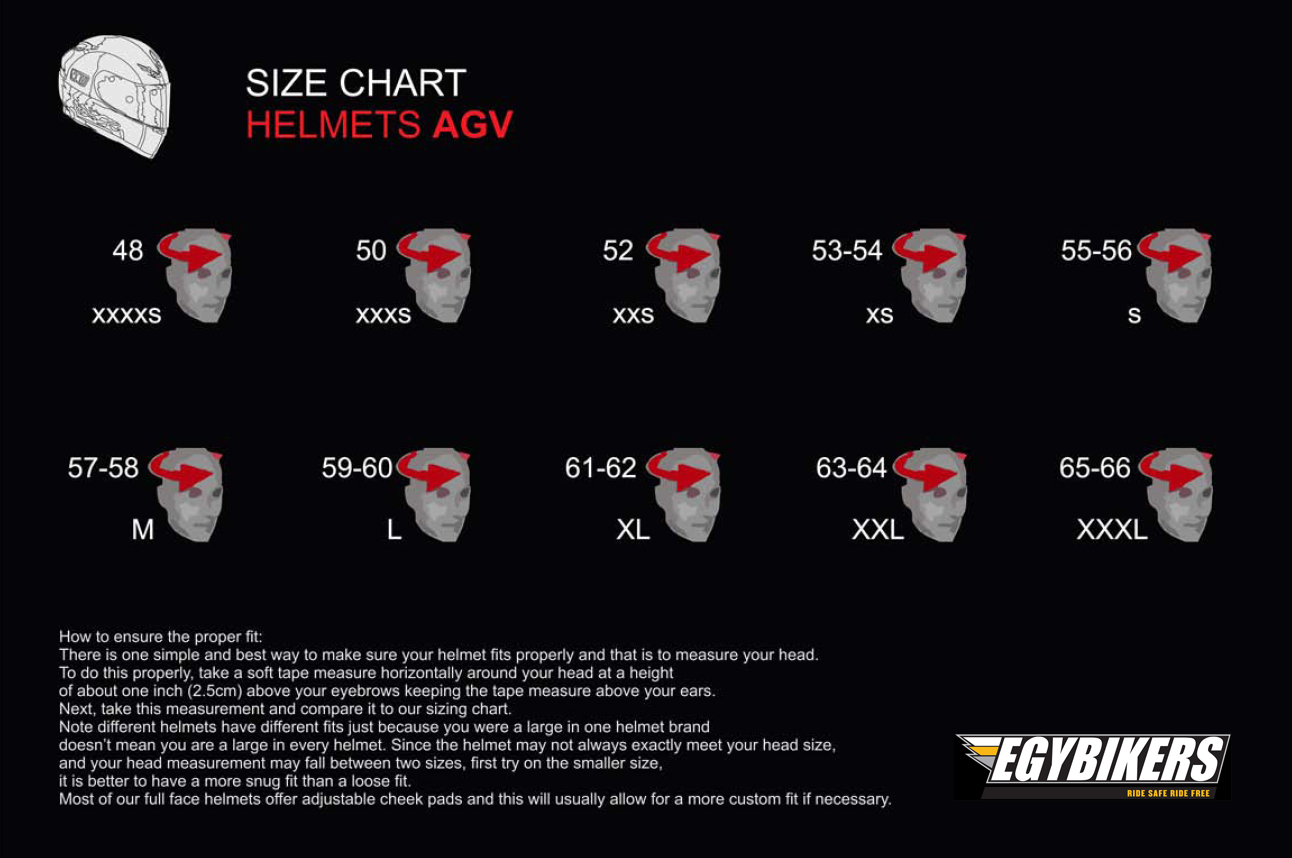 Agv Fluid Size Chart