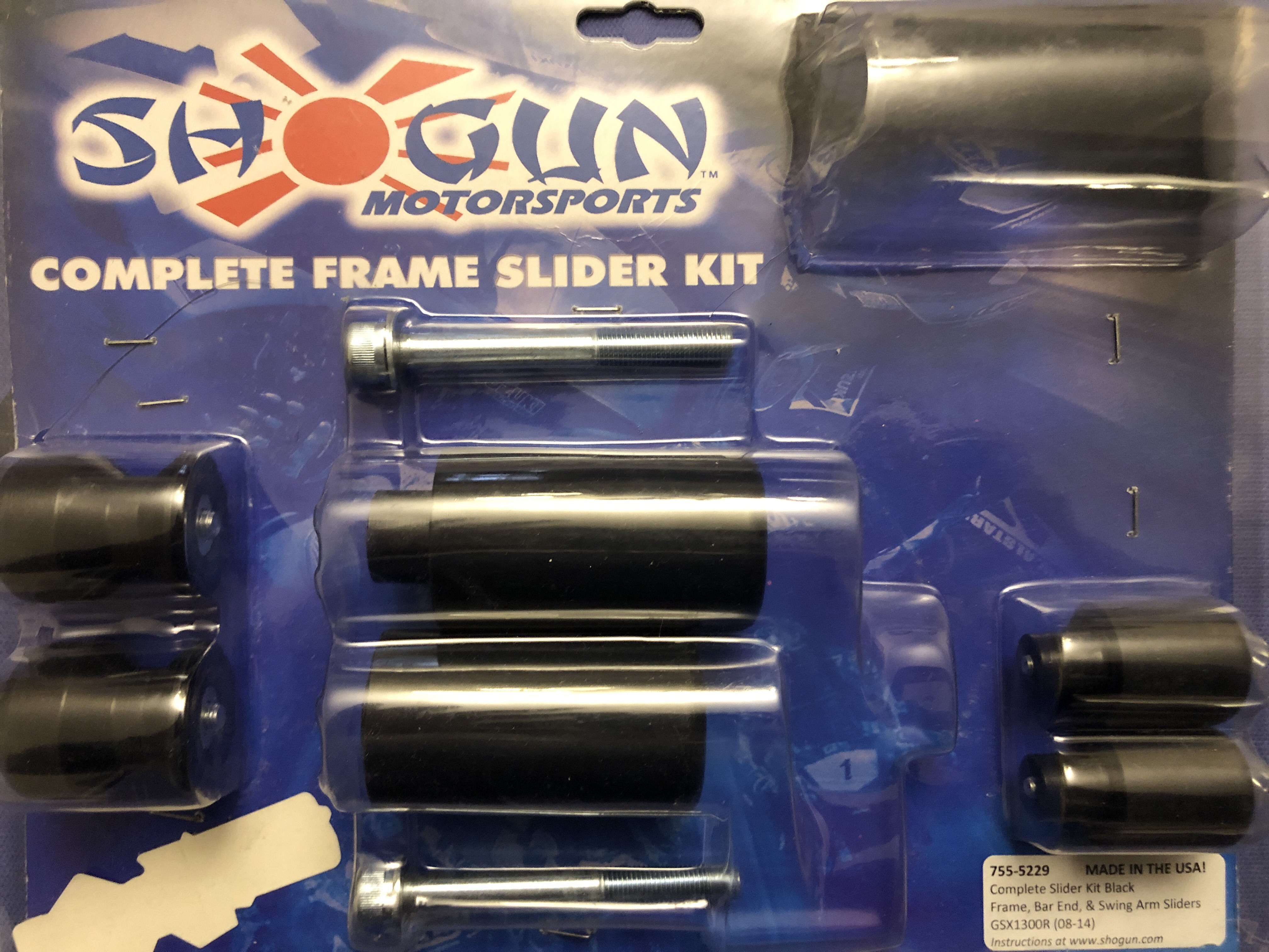 Shogun -  Frame Slider Kit; Includes: Frame Sliders, Swing Arm Spools and Bar Ends